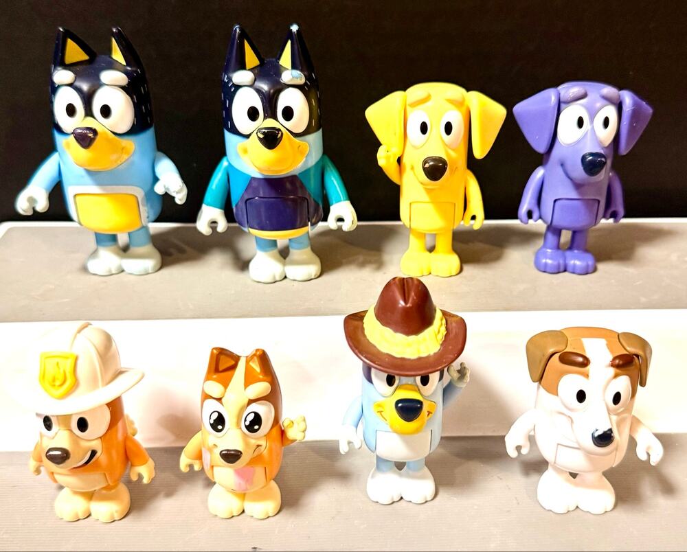 Bluey & friends set 2 by Moose 2.5”-3” tall poseable figures